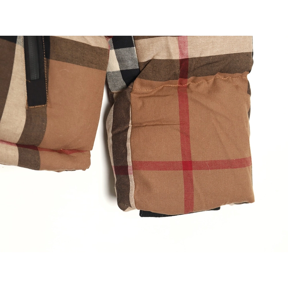 Burberry detachable sleeves stand collar check down jacket,Burberry Jacket,Jacket,APPAREL