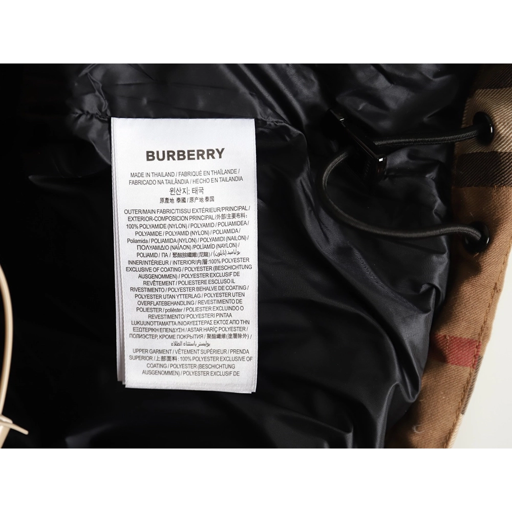 Burberry detachable sleeves stand collar check down jacket,Burberry Jacket,Jacket,APPAREL