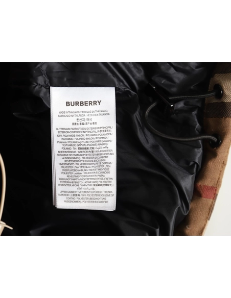 Burberry detachable sleeves stand collar check down jacket,Burberry Jacket,Jacket,APPAREL