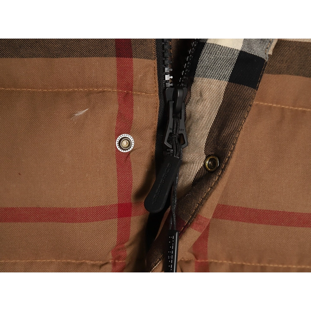 Burberry detachable sleeves stand collar check down jacket,Burberry Jacket,Jacket,APPAREL