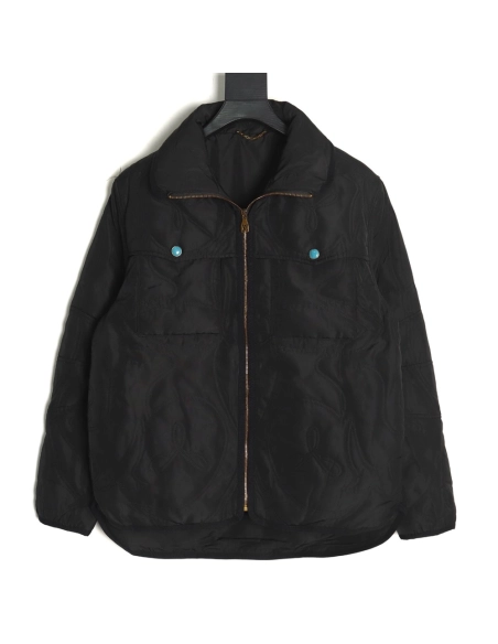 Louis Vuitton Turquoise Quilted Shirt Style Padded Jacket,Louis Vuitton Jacket,Jacket,APPAREL