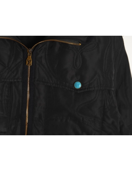 Louis Vuitton Turquoise Quilted Shirt Style Padded Jacket,Louis Vuitton Jacket,Jacket,APPAREL
