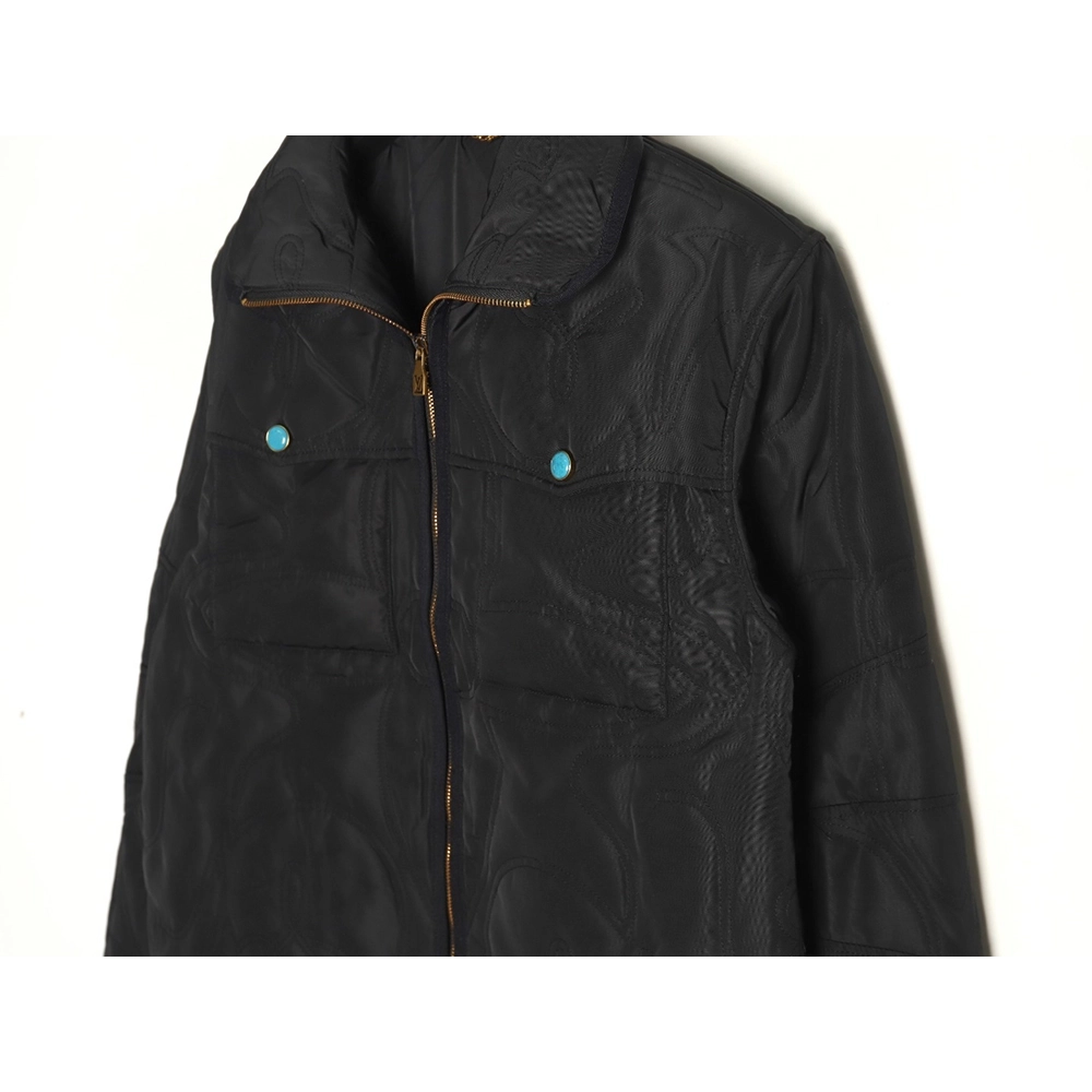 Louis Vuitton Turquoise Quilted Shirt Style Padded Jacket,Louis Vuitton Jacket,Jacket,APPAREL