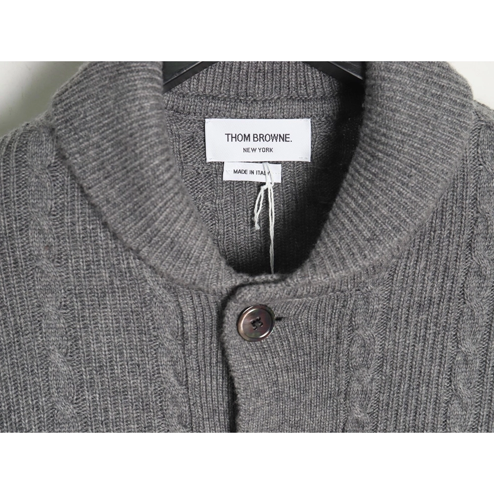 Thom Browne Thick Striped Cable Coat,Thom Browne Jacket,Jacket,APPAREL