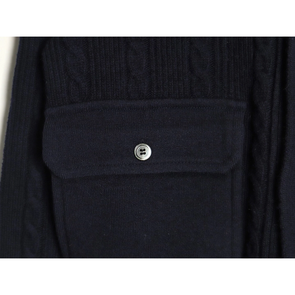 Thom Browne Thick Striped Cable Coat,Thom Browne Jacket,Jacket,APPAREL