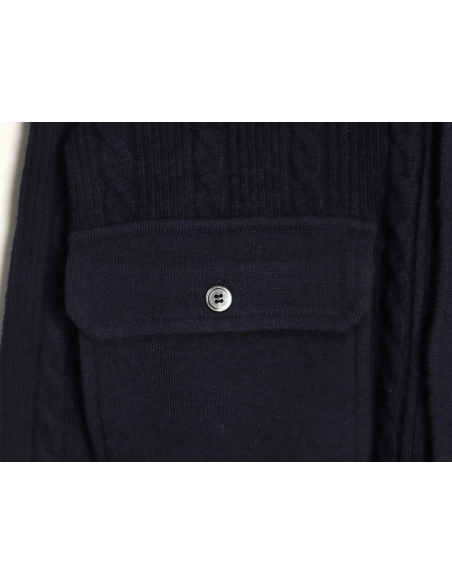 Thom Browne Thick Striped Cable Coat,Thom Browne Jacket,Jacket,APPAREL