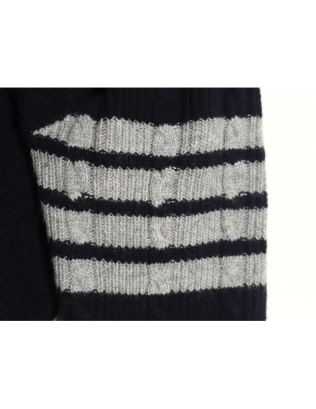 Thom Browne Thick Striped Cable Coat,Thom Browne Jacket,Jacket,APPAREL