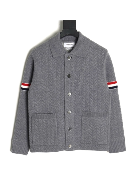 Thom Browne Herringbone wool coat,Thom Browne Jacket,Jacket,APPAREL