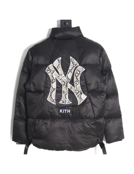 KITH MLB joint python pattern embroidered letter down jacket,MLB Jacket,Jacket,APPAREL