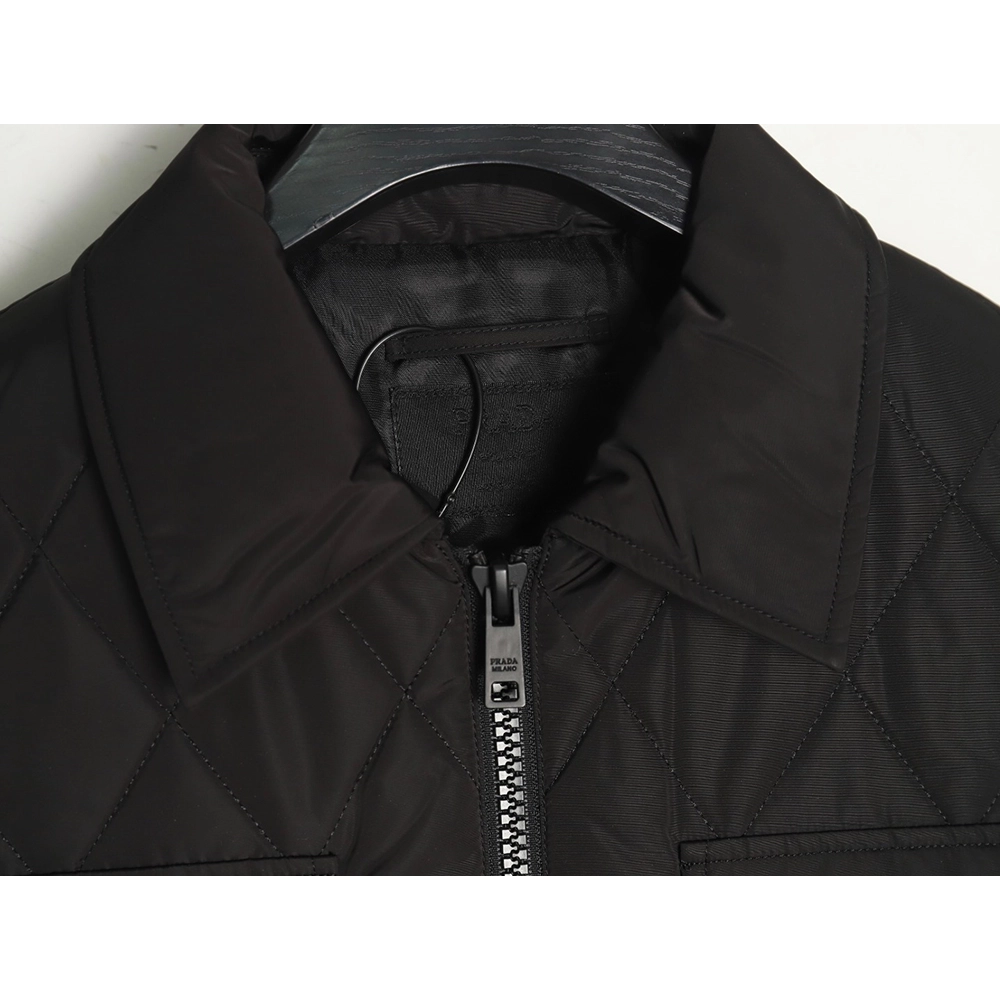 Prada chest square large pockets double zipper thin cotton jacket,Prada Jacket,Jacket,APPAREL