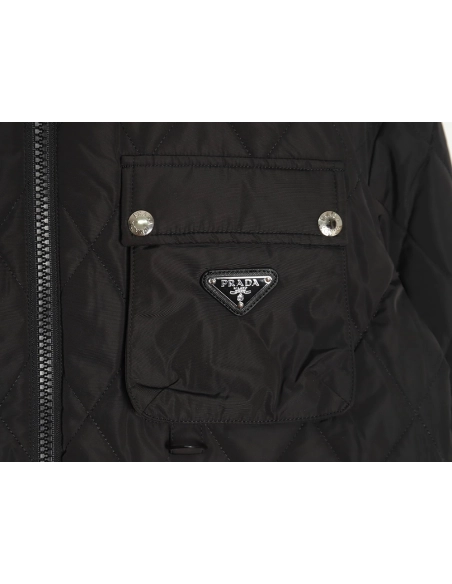 Prada chest square large pockets double zipper thin cotton jacket,Prada Jacket,Jacket,APPAREL