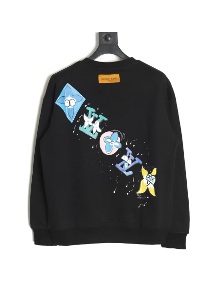 Louis Vuitton colorful presbyopic letter graffiti print crew neck sweatshirt,Louis Vuitton Sweatshirt,Sweatshirt,APPAREL