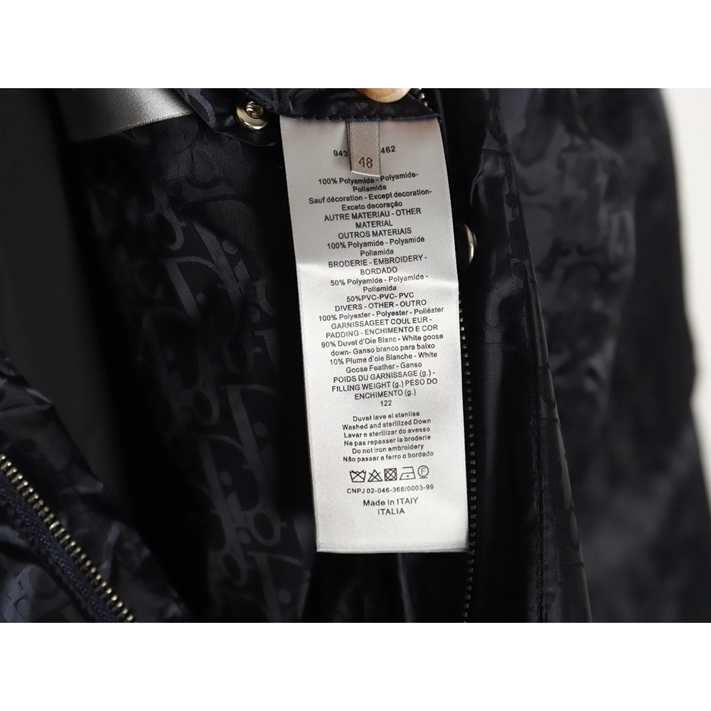 Dior all over printed obscure pattern jacquard lapel down jacket,Dior Jacket,Jacket,APPAREL