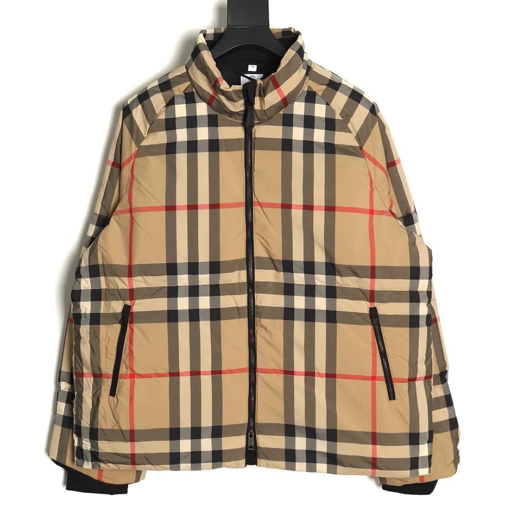 Burberry Classic Check Stripe Down Jacket,Burberry Jacket,Jacket,APPAREL