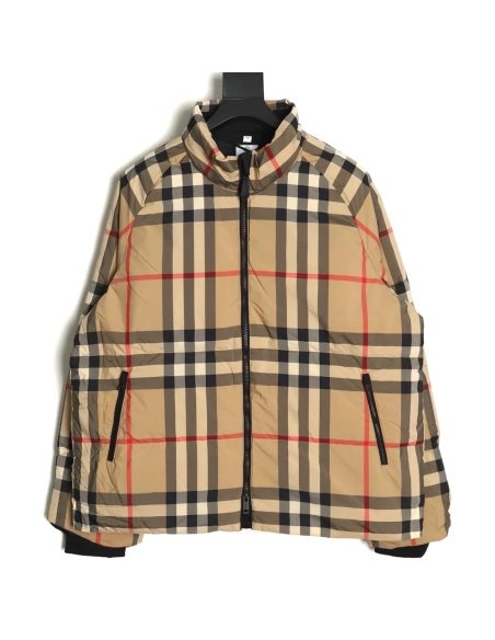 Burberry Classic Check Stripe Down Jacket,Burberry Jacket,Jacket,APPAREL