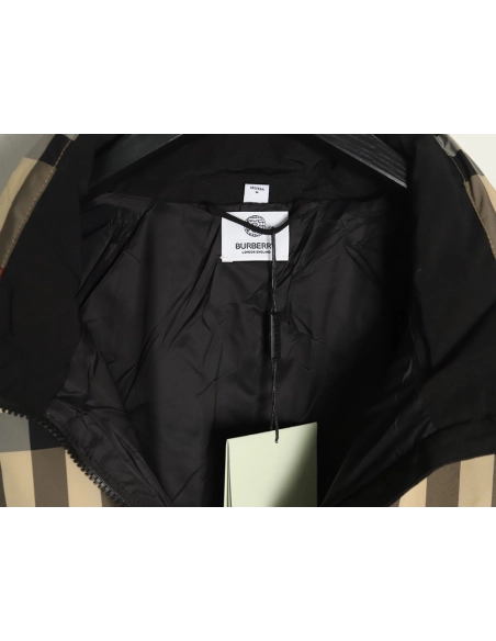 Burberry Classic Check Stripe Down Jacket,Burberry Jacket,Jacket,APPAREL