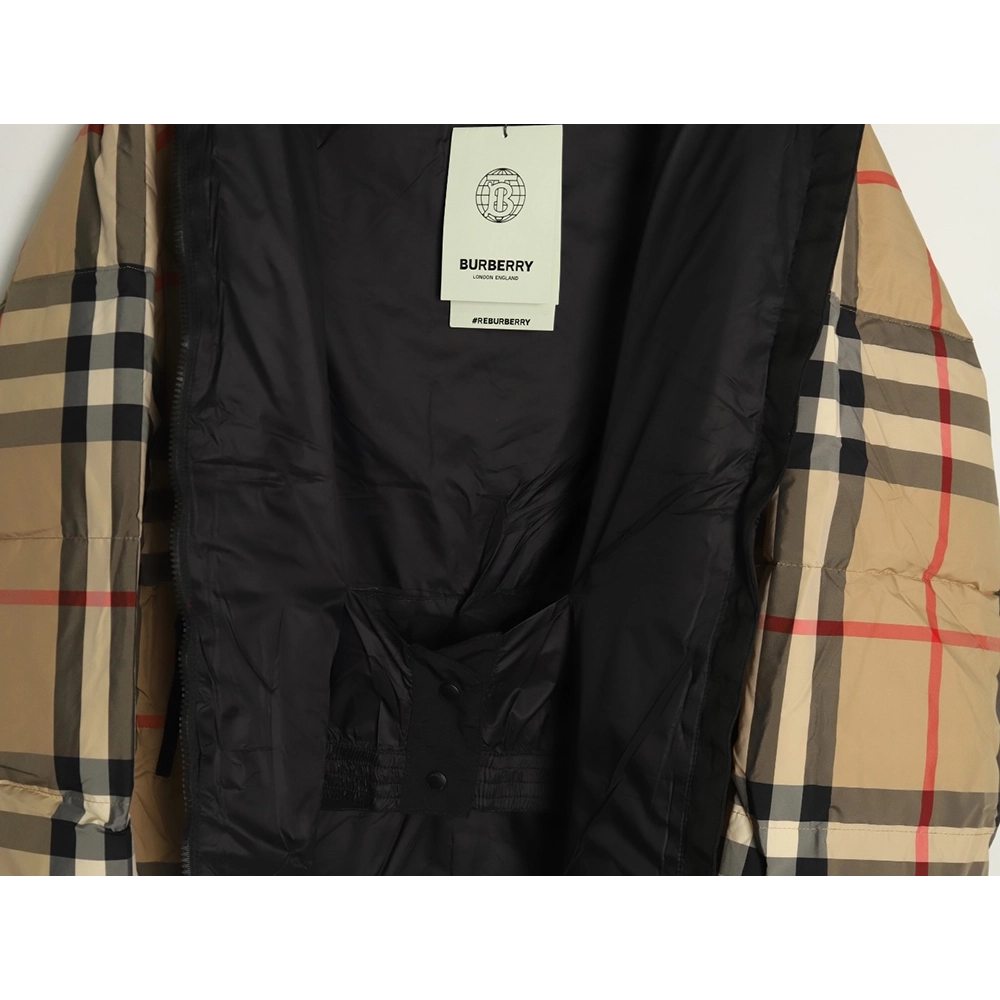 Burberry Classic Check Stripe Down Jacket,Burberry Jacket,Jacket,APPAREL