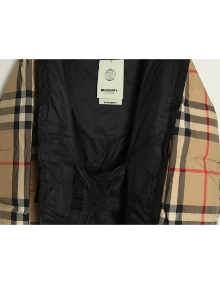 Burberry Classic Check Stripe Down Jacket,Burberry Jacket,Jacket,APPAREL