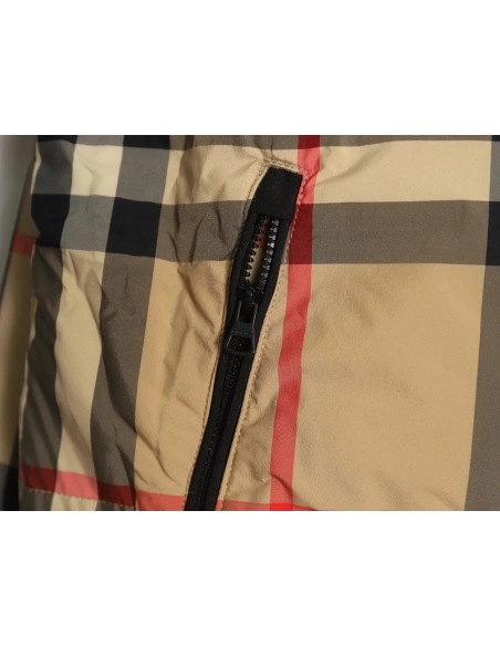 Burberry Classic Check Stripe Down Jacket,Burberry Jacket,Jacket,APPAREL