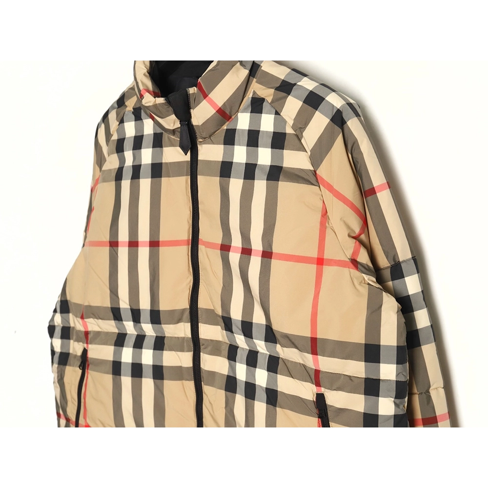 Burberry Classic Check Stripe Down Jacket,Burberry Jacket,Jacket,APPAREL