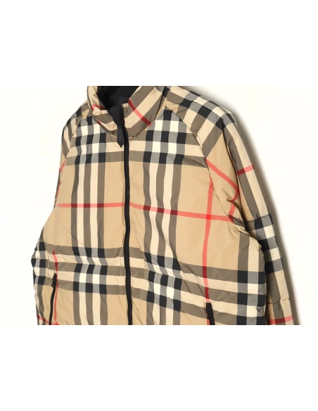 Burberry Classic Check Stripe Down Jacket,Burberry Jacket,Jacket,APPAREL