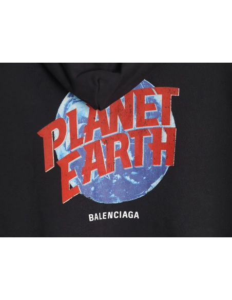 Balenciaga Jacket,Jacket,Clothing,Buy Cheap Discount Balenciaga globe pattern printed distressed zipper jacket
