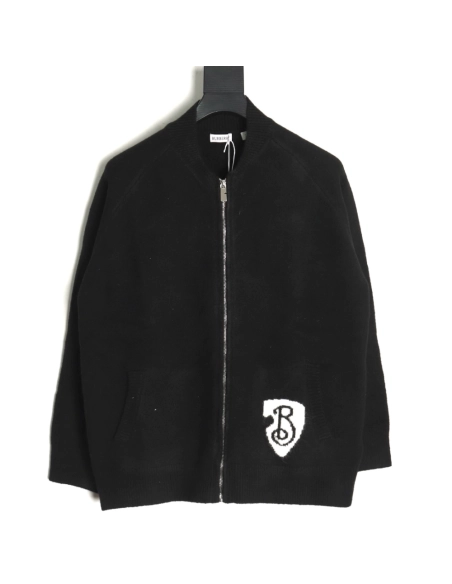 Burberry Jacket,Jacket,Clothing,Buy Cheap Discount Burberry hem Bshaped shield zipper sweater jacket