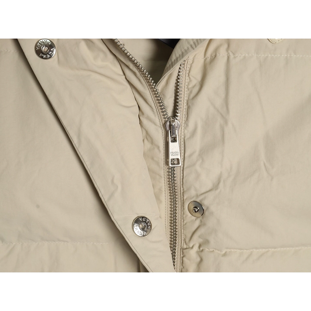 Prada Jacket,Jacket,Clothing,Buy Cheap Discount Prada Apricot Triangle Logo Down Vest