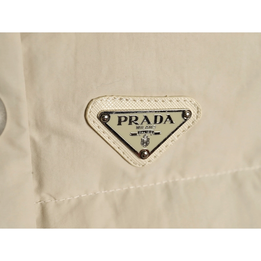 Prada Jacket,Jacket,Clothing,Buy Cheap Discount Prada Apricot Triangle Logo Down Vest