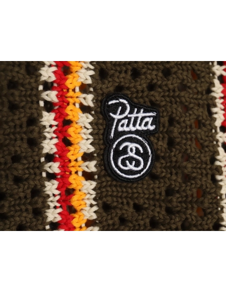 Stussy in low price trust seller,in low price trust seller,Clothing,Buy Cheap Discount Stussy Patta Logo Stripe Loose Crewneck S