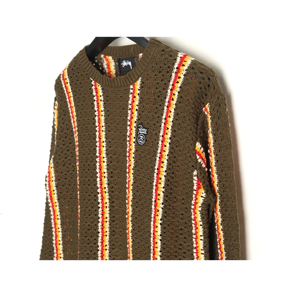 Stussy in low price trust seller,in low price trust seller,Clothing,Buy Cheap Discount Stussy Patta Logo Stripe Loose Crewneck S