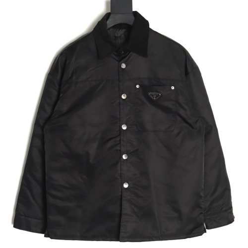 Prada Jacket,Jacket,Clothing,Buy Cheap Discount Prada triangle logo nylon lapel jacket