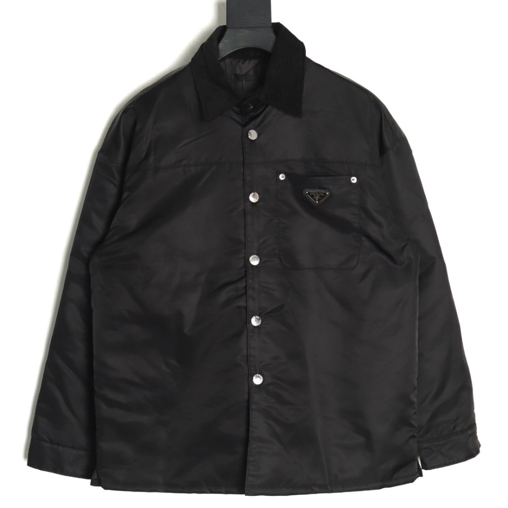 Prada Jacket,Jacket,Clothing,Buy Cheap Discount Prada triangle logo nylon lapel jacket