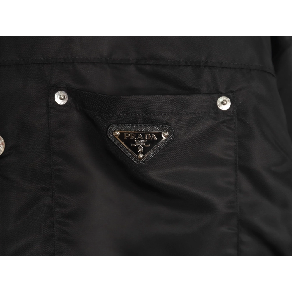 Prada Jacket,Jacket,Clothing,Buy Cheap Discount Prada triangle logo nylon lapel jacket