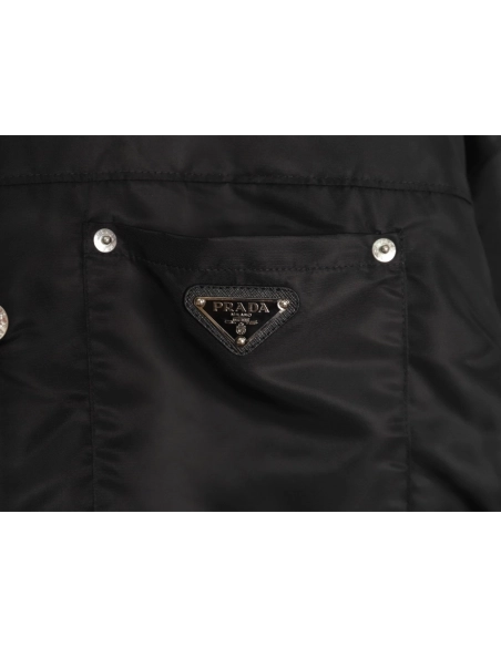 Prada Jacket,Jacket,Clothing,Buy Cheap Discount Prada triangle logo nylon lapel jacket