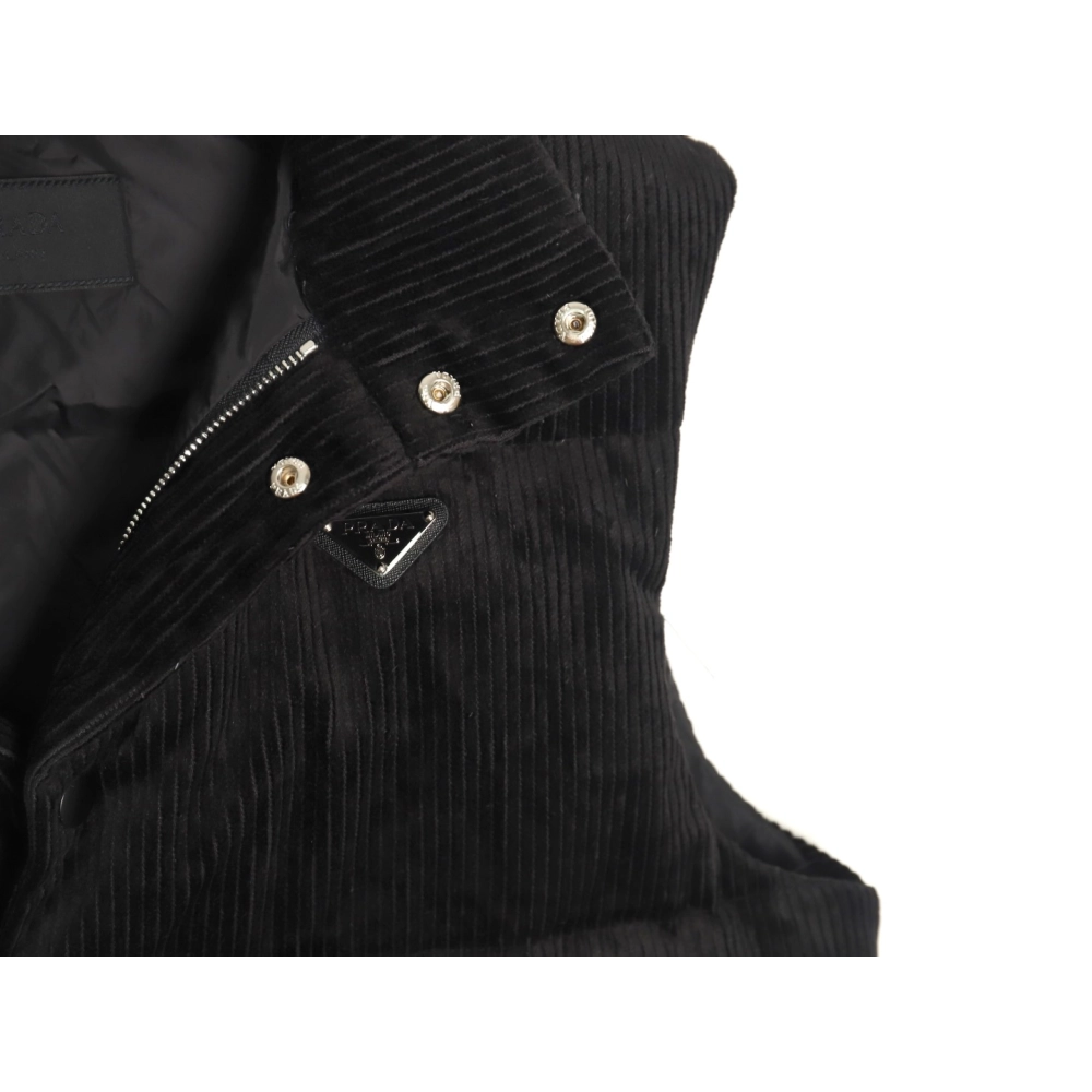 Prada Jacket,Jacket,Clothing,Buy Cheap Discount Prada triangle logo corduroy down vest