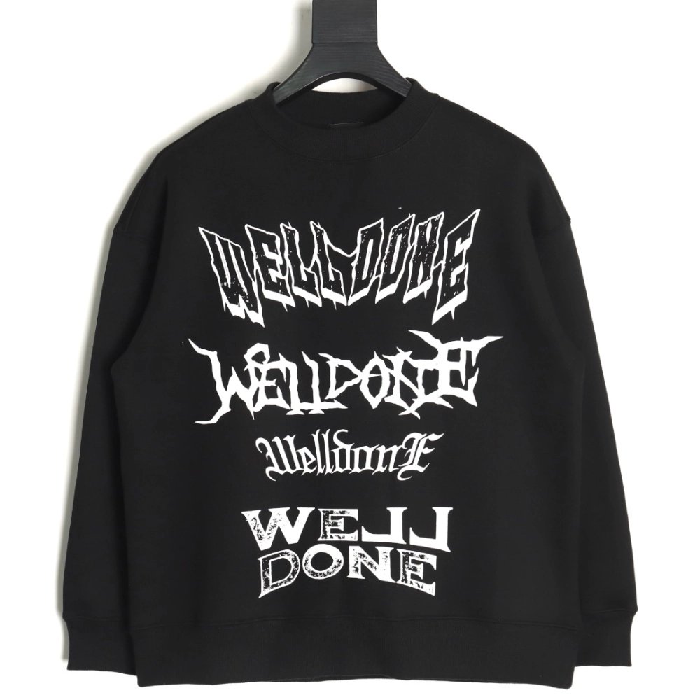 We11done in low price trust seller,in low price trust seller,Clothing,Buy Cheap Discount We11 Done Sanskrit letter crew neck in 