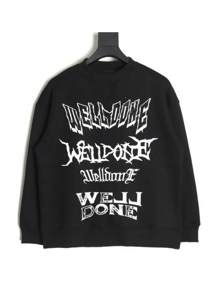 We11done in low price trust seller,in low price trust seller,Clothing,Buy Cheap Discount We11 Done Sanskrit letter crew neck in 