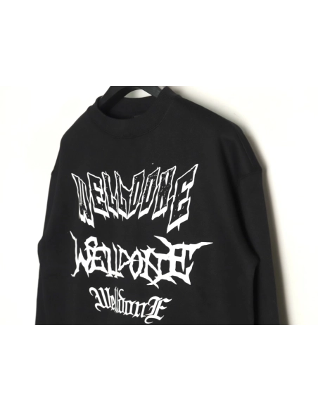 We11done in low price trust seller,in low price trust seller,Clothing,Buy Cheap Discount We11 Done Sanskrit letter crew neck in 