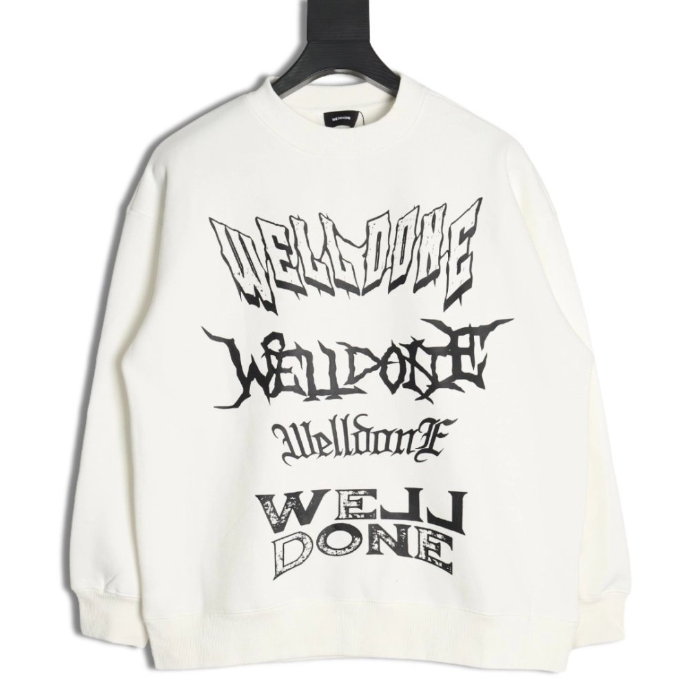 We11done in low price trust seller,in low price trust seller,Clothing,Buy Cheap Discount We11 Done Sanskrit letter crew neck in 
