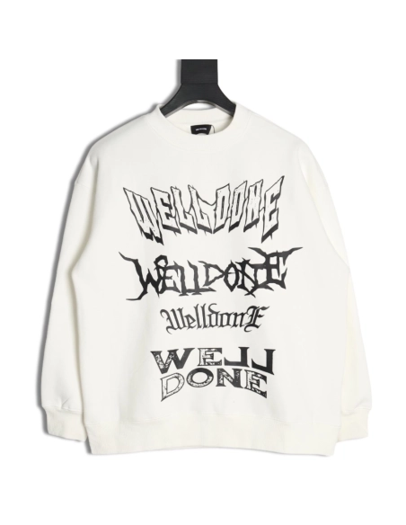 We11done in low price trust seller,in low price trust seller,Clothing,Buy Cheap Discount We11 Done Sanskrit letter crew neck in 