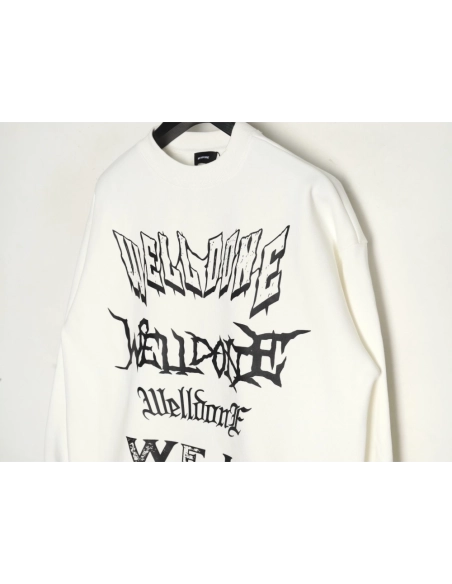We11done in low price trust seller,in low price trust seller,Clothing,Buy Cheap Discount We11 Done Sanskrit letter crew neck in 