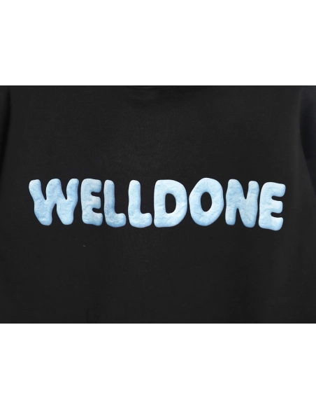 We11done Hoodie,Hoodie,Clothing,Buy Cheap Discount We11 Done wrinkled leather lettering hoodie