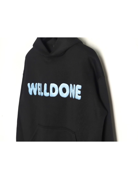 We11done Hoodie,Hoodie,Clothing,Buy Cheap Discount We11 Done wrinkled leather lettering hoodie