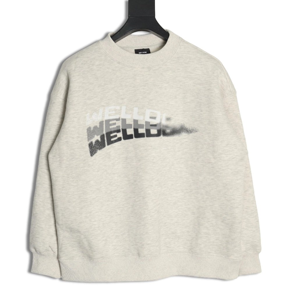 We11done in low price trust seller,in low price trust seller,Clothing,Buy Cheap Discount We11 Done diffused lettering crew neck 