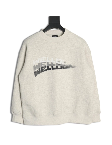 We11done in low price trust seller,in low price trust seller,Clothing,Buy Cheap Discount We11 Done diffused lettering crew neck 