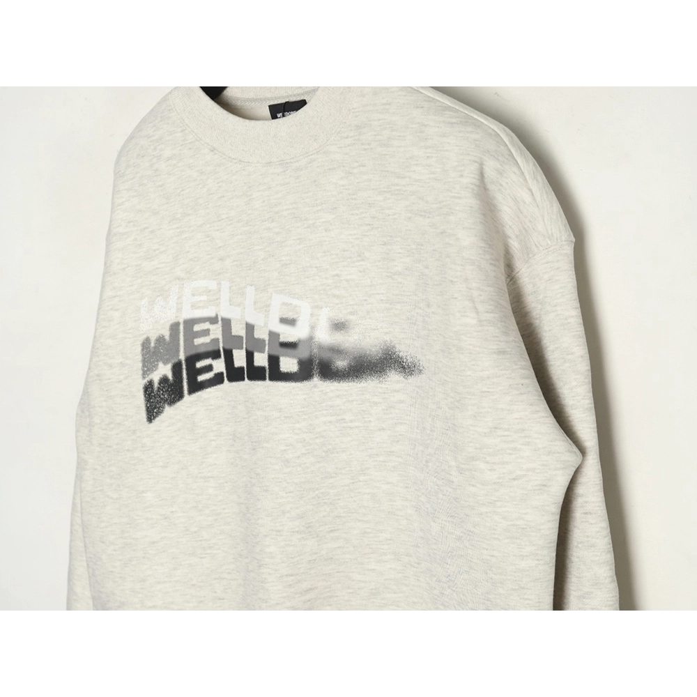 We11done in low price trust seller,in low price trust seller,Clothing,Buy Cheap Discount We11 Done diffused lettering crew neck 