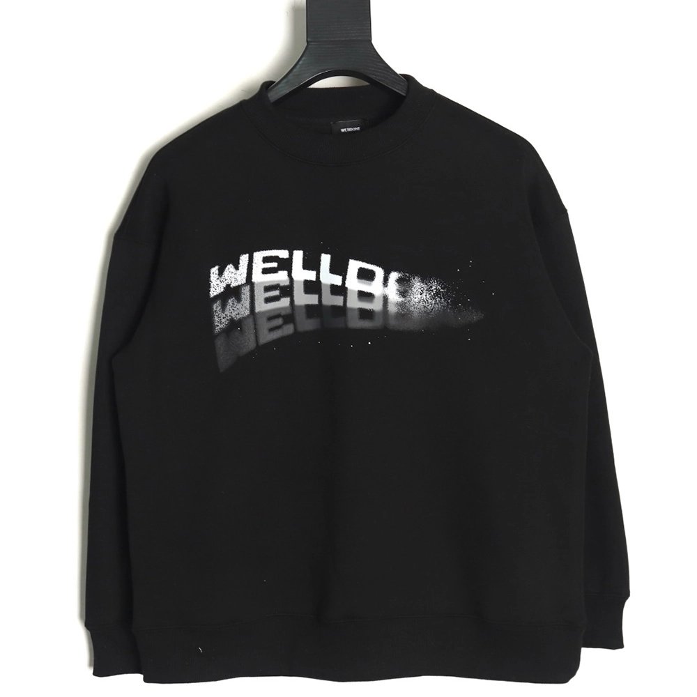 We11done in low price trust seller,in low price trust seller,Clothing,Buy Cheap Discount We11 Done diffused lettering crew neck 