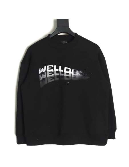 We11done in low price trust seller,in low price trust seller,Clothing,Buy Cheap Discount We11 Done diffused lettering crew neck 