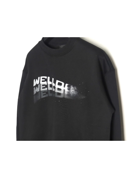 We11done in low price trust seller,in low price trust seller,Clothing,Buy Cheap Discount We11 Done diffused lettering crew neck 